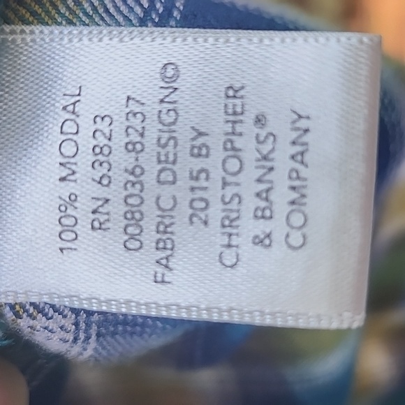 Christopher & Banks Button Front Plaid Shirt EUC - Picture 5 of 8